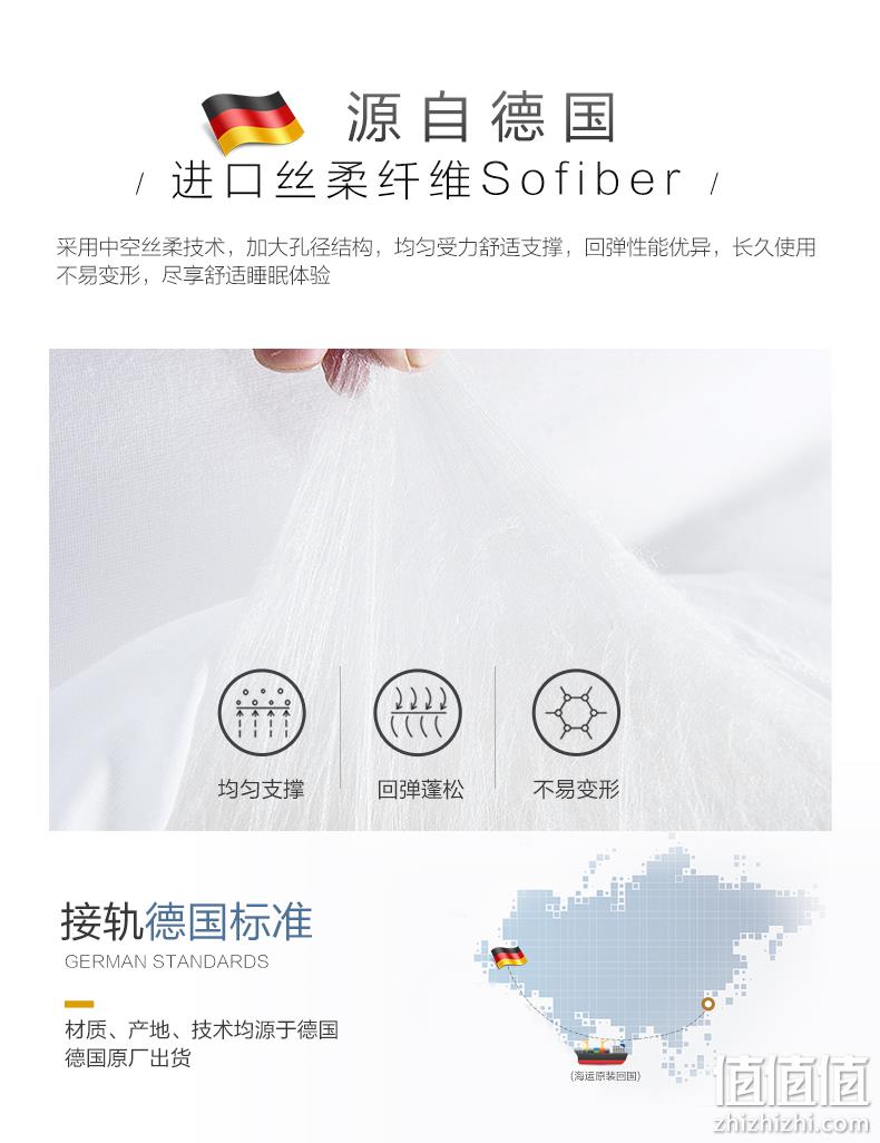 希尔顿酒店床品供应商，柔眠家纺 舒眠丝绒枕头 2只 39.8元包邮 值值值-买手聚集的地方