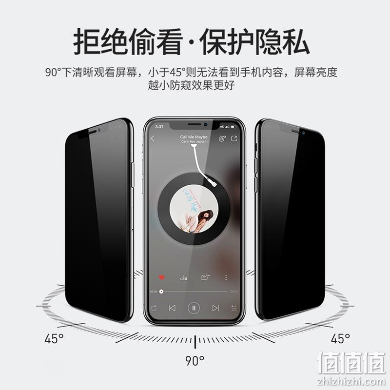 拒绝偷窥、保护隐私：古尚古 苹果45°防窥钢化膜 13.8元包邮 值值值-买手聚集的地方