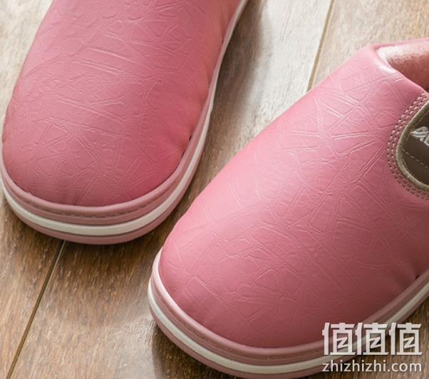 45°防滑+防水+防污：阿巴狮 PU皮面棉拖鞋 券后25.9元包邮 值值值-买手聚集的地方