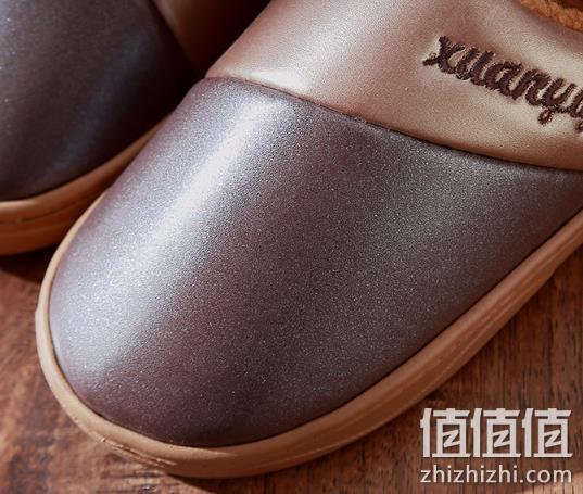 月销8.5w+、20万好评，防水耐弯折：萱宜阁 PU皮面棉拖鞋 券后10.99元包邮 值值值-买手聚集的地方