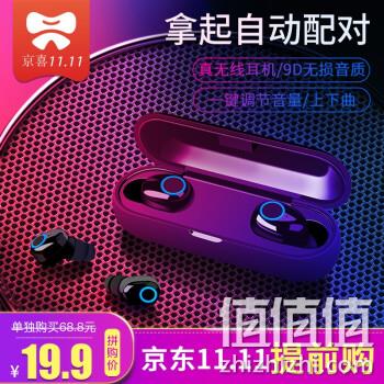 最便宜的真无线、蓝牙5.0！iPhox 爱福克斯 Q1 蓝牙5.0 真无线蓝牙耳机 拼购19.9元包邮 值值值-买手聚集的地方