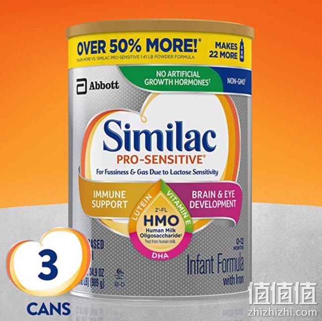 1段，989gx3罐，Similac 雅培 Pro-Sensitive (HMO) Non-GMO 婴儿敏感奶粉 prime701.1元 值值值-买手聚集的地方