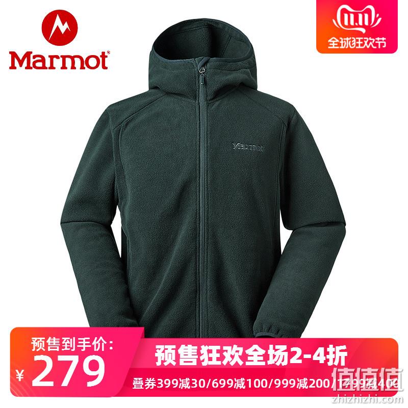 双11预售：Marmot 土拨鼠 V83840 男士户外运动连帽抓绒夹克 269元包邮（专柜899元） 值值值-买手聚集的地方