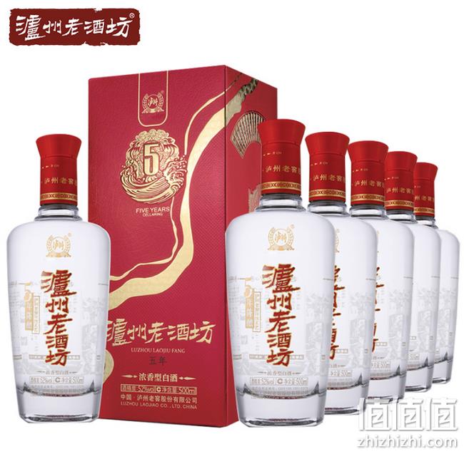 4.9分：泸州老酒坊 52度 浓香型白酒 500mlx6瓶 券后299元包邮（长期599元） 值值值-买手聚集的地方