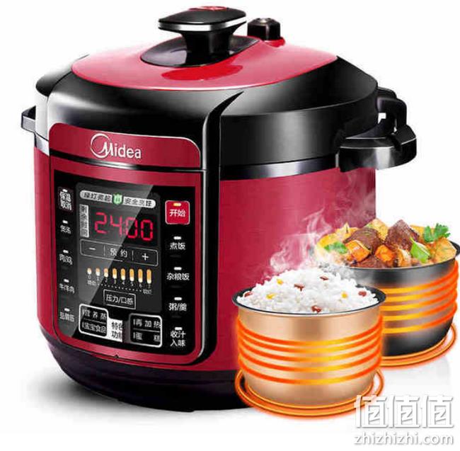 爆降110元：美的 MY-QC50A5 双胆高压电压力锅5L 11日0点：109.5元起包邮（上次219元） 值值值-买手聚集的地方