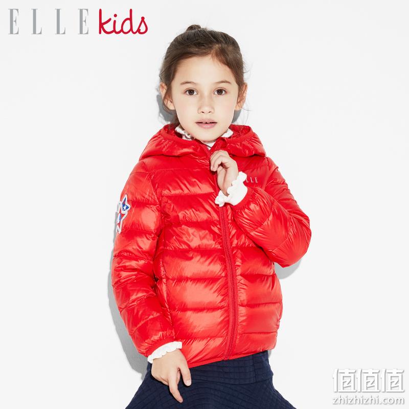 90%白鸭绒：ELLE Kids 男/女童中大童轻薄羽绒服 券后112元包邮（专柜价499元） 值值值-买手聚集的地方
