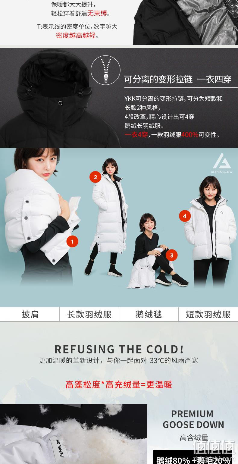 神价格！一衣多穿、可抗-20℃！韩国 Imvely 男女鹅绒羽绒服 399元包邮（长期1519元） 值值值-买手聚集的地方