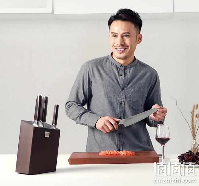 今晚0点、黑檀木手柄！5件套 小米有品 火候复合钢刀  109元包邮（长期149元） 值值值-买手聚集的地方