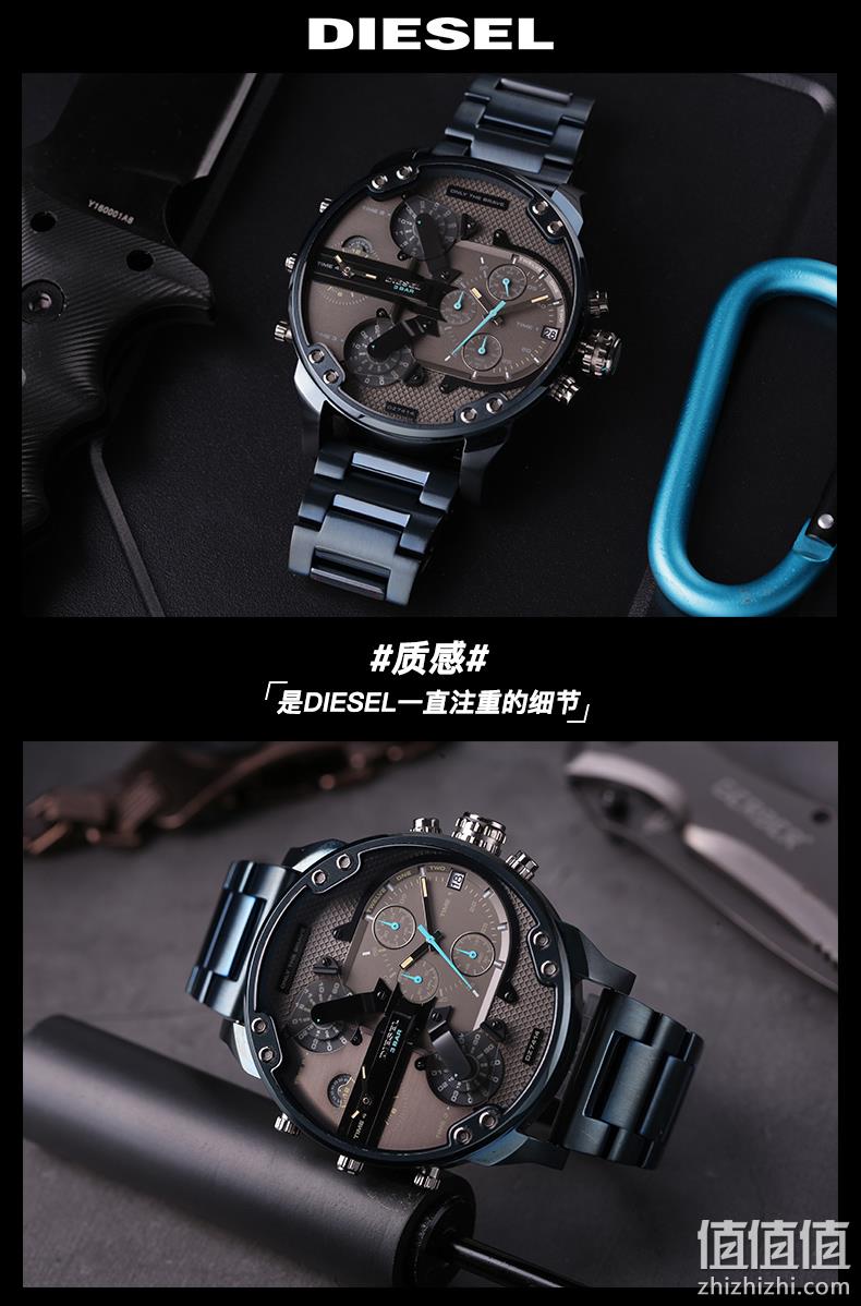 3倍差价、巨石·强森同款！Diesel 迪赛 MR DADDY系列 男士四区时显多功能计时石英手表 DZ7414 Prime直邮到手1252元（天猫旗舰店3790元） 值值值-买手聚集的地方