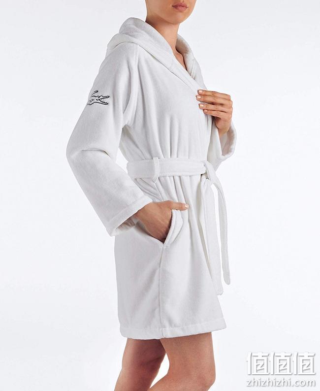 Lacoste法国鳄鱼 女士 纯棉连帽浴袍 Prime到手296.1元 值值值-买手聚集的地方