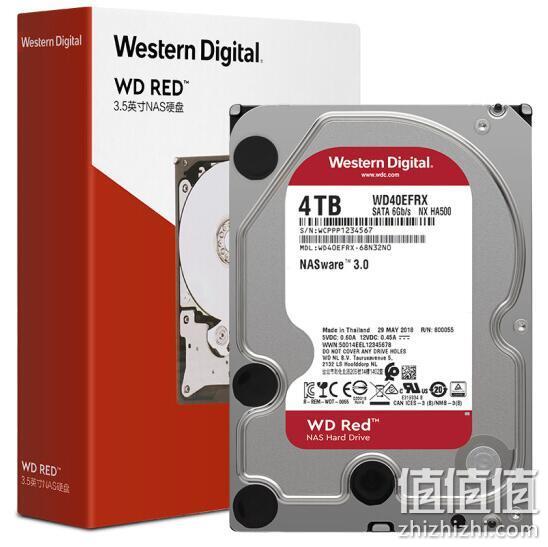 历史新低、4T：Western Digital 西部数据 红盘 WD40EFRX 台式机械硬盘 694.37元包邮（京东859元） 值值值-买手聚集的地方