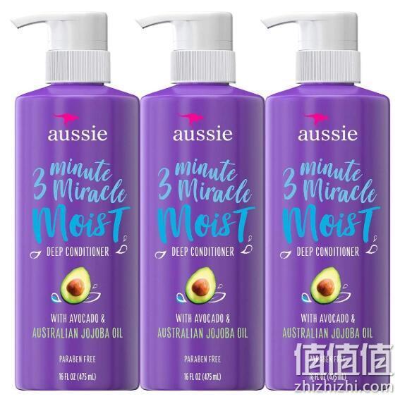 Aussie 袋鼠 3分钟奇迹滋润护发素 475mlx3瓶 87.35元包邮 值值值-买手聚集的地方