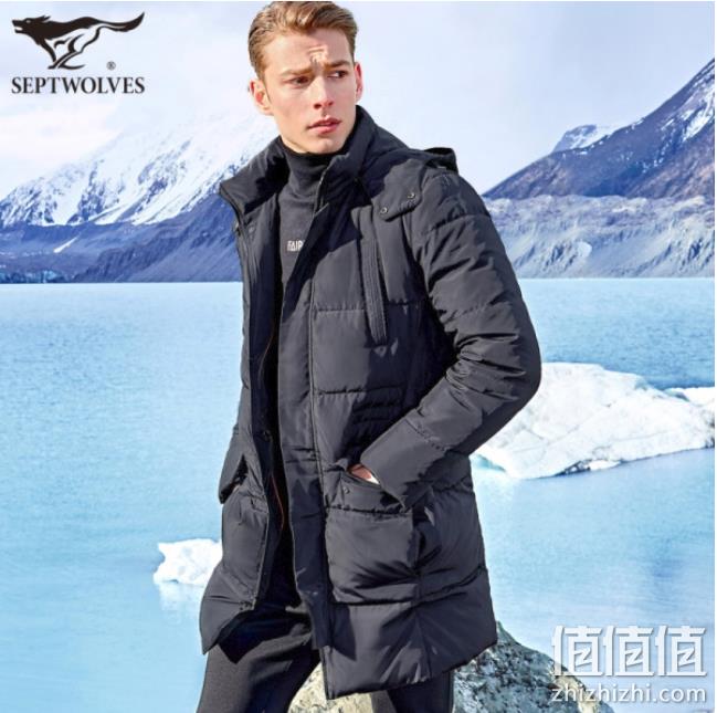 历史低价： SEPTWOLVES 七匹狼 1D1770701114 男士中长款加厚羽绒服 220.2元 值值值-买手聚集的地方