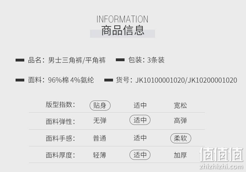 亲肤、精梳棉：3条装x3件 Jockey/居可衣 男士可肤棉三角内裤 JK10100001020 券后228.9元包邮 值值值-买手聚集的地方