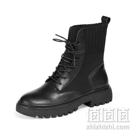 跟高4.5CM，马克华菲 女士 英伦风 高帮马丁靴 159元包邮（吊牌价749元） 值值值-买手聚集的地方