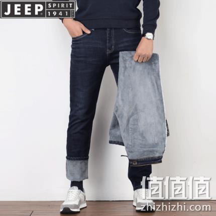 降10元，美国JEEP/吉普 男士 弹力厚款加绒高腰休闲牛仔裤 79元包邮，不加绒69元 值值值-买手聚集的地方