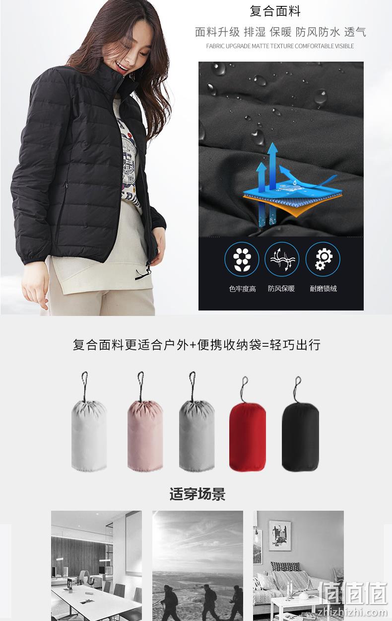 90%含绒量、640+蓬，YALU 雅鹿 YJ61U096Y 女款轻薄羽绒服 149元包邮（吊牌价799元） 值值值-买手聚集的地方