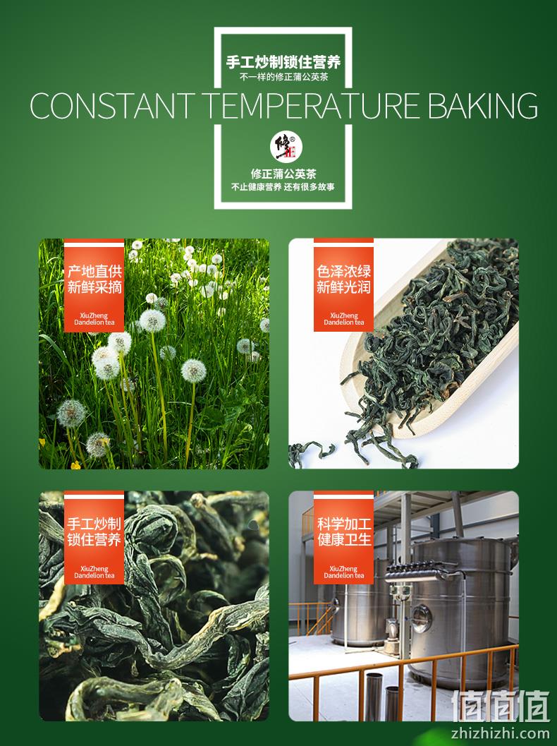 手工炒制、长白山蒲公英、清热解毒：百年修正 50g 蒲公英茶 券后14元包邮 值值值-买手聚集的地方