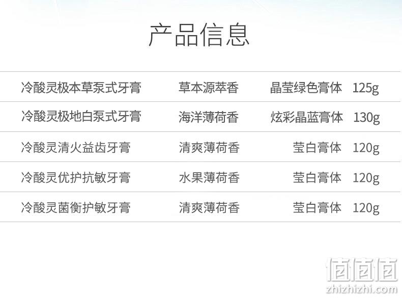 清火防菌、抗敏洁白： 5支装 共615g 冷酸灵 多效组合牙膏套装 券后39.8元包邮 值值值-买手聚集的地方