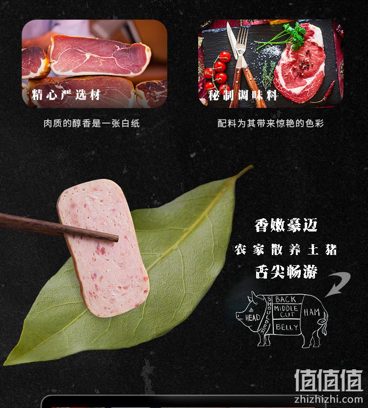 可见大肉粒，林家铺子 午餐肉罐头 200gx3罐 19.9元包邮 值值值-买手聚集的地方