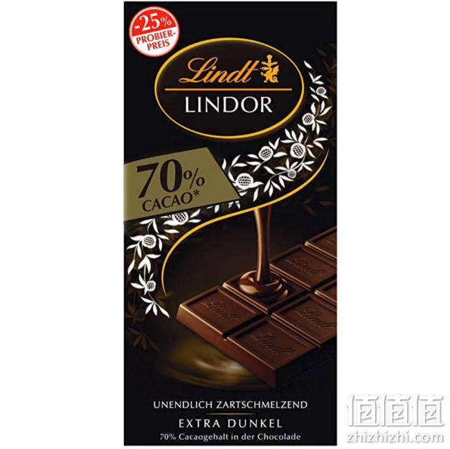 可可含量70%、100gx10排，Lindt 瑞士莲 Lindor软心小块装特浓黑巧克力 prime到手约178元 值值值-买手聚集的地方