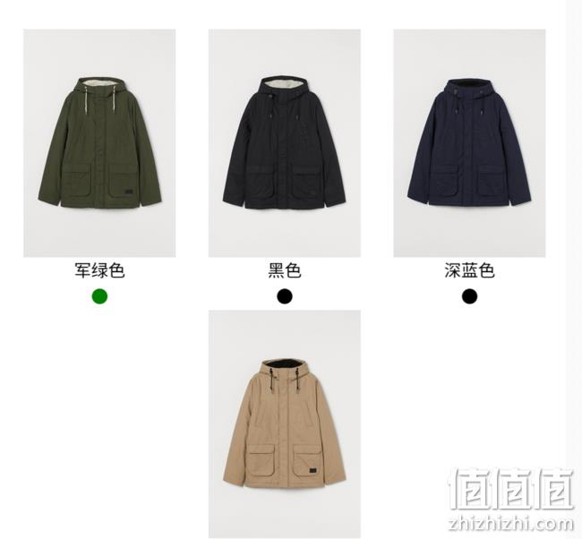 商场同款、100%纯棉：H&M 男士 加厚仿羊羔绒夹棉派克大衣 200元 值值值-买手聚集的地方