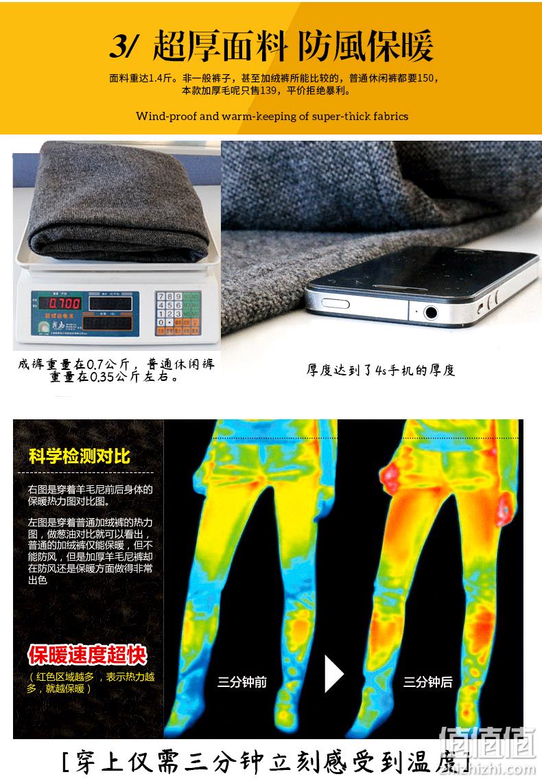 口碑爆炸！30%羊毛混纺、YKK拉链，Config 男子加厚毛呢裤 114元包邮（吊牌价288元） 值值值-买手聚集的地方