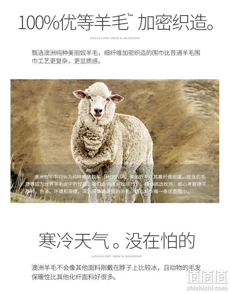 4.9分、100%澳洲美丽奴羊毛 宝盛祥 男士羊毛围巾 高档礼盒装 券后79元包邮 值值值-买手聚集的地方