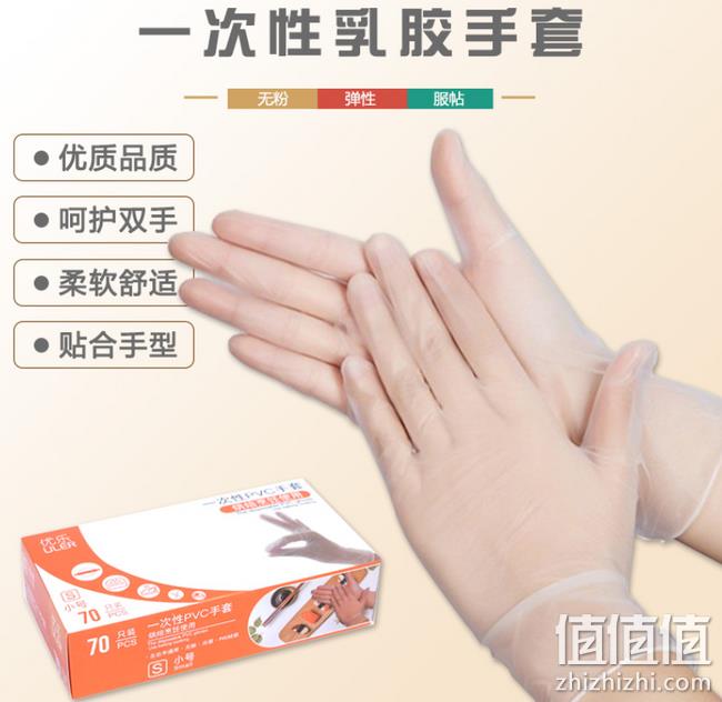 70只，优乐 医用一次性手套 券后26.8元包邮 值值值-买手聚集的地方