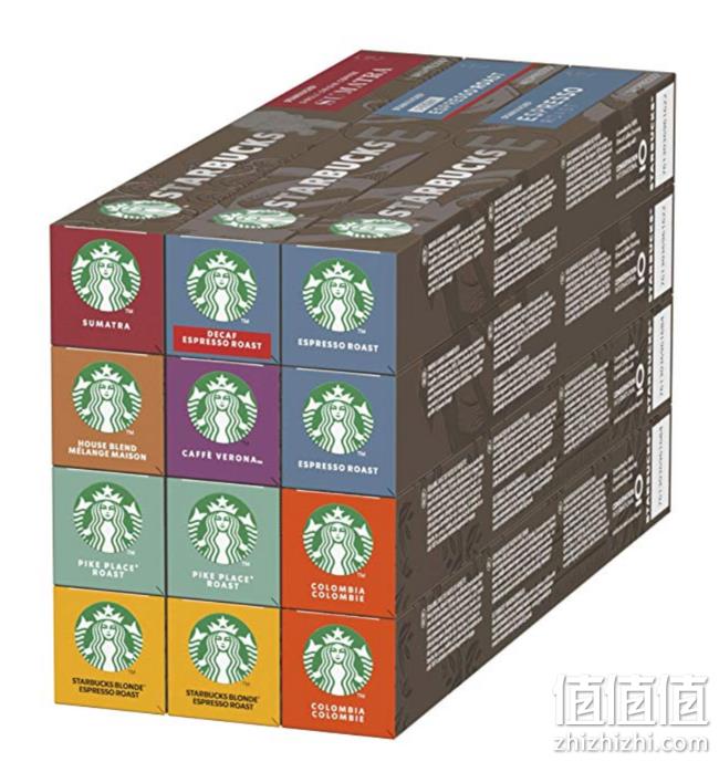 8口味，Starbucks 星巴克 Nespresso 胶囊咖啡 10粒x12盒 prime到手约299.5元 值值值-买手聚集的地方