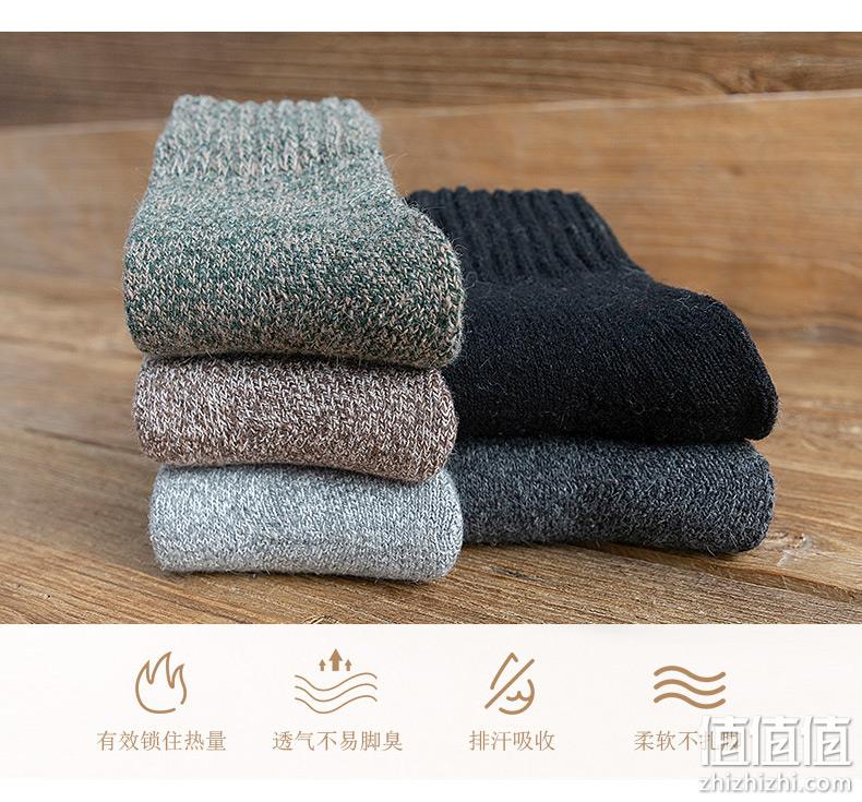 抗零下30度、超厚36%羊毛、超保暖：5双 简淡 男士加厚款羊毛袜子 券后29.8元包邮 值值值-买手聚集的地方