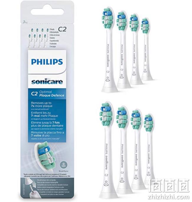 8支装，Philips飞利浦 Sonicare HX9028/12 牙菌斑防御牙刷头 prime到手约247元 值值值-买手聚集的地方