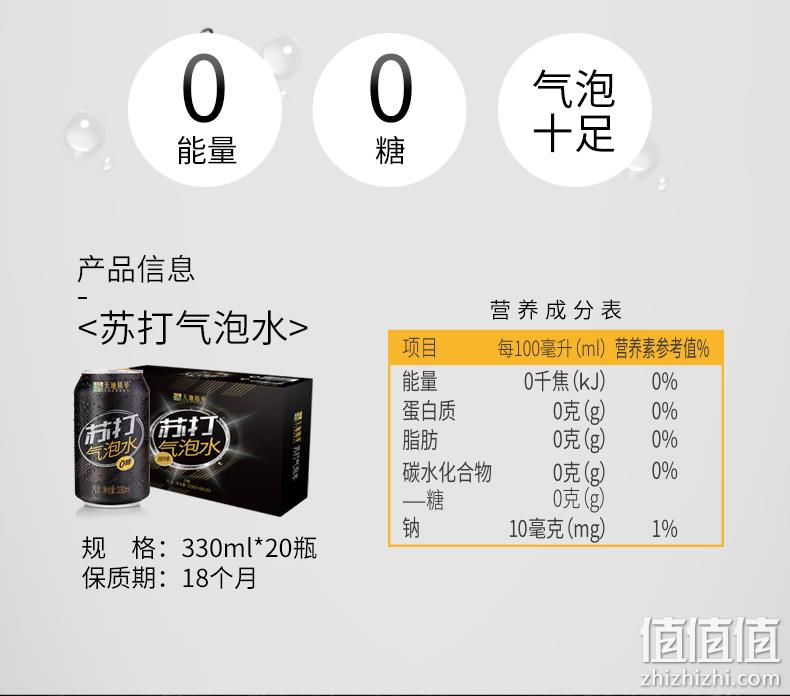 0糖0脂0卡路里！330mlx20罐整箱 天地精华 苏打气泡水 34.9元包邮 值值值-买手聚集的地方