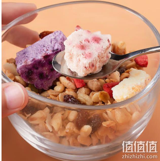 含18种果粒谷物、>50%果粒:北海白色恋人 酸奶坚果水果燕麦片 450g 29.9元包邮 值值值-买手聚集的地方