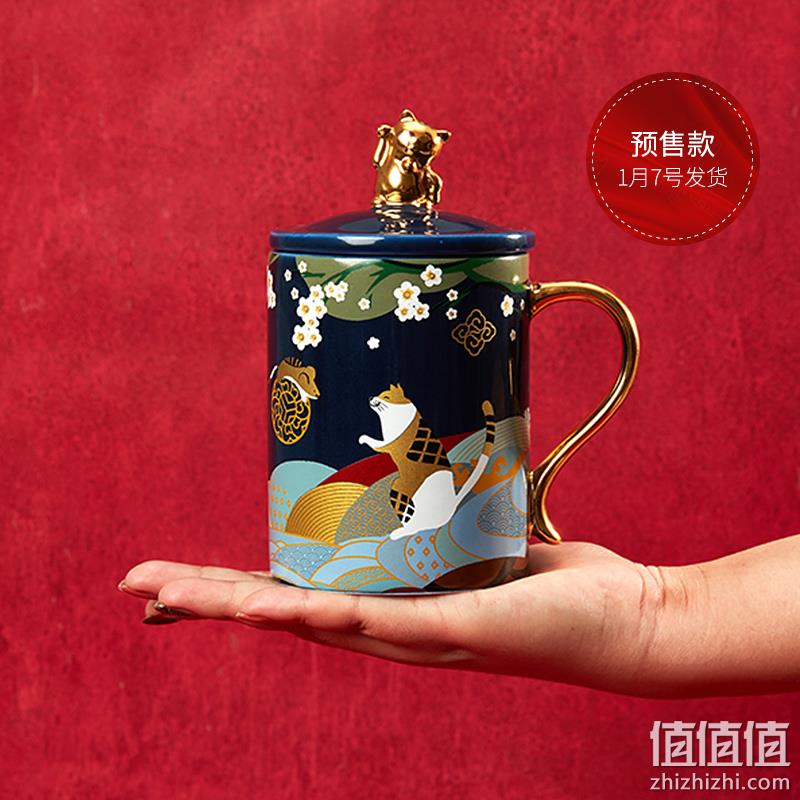 周大福联名款、烫金礼盒装！共禾京品  烫金骨瓷马克杯400ml  券后49.9元包邮 值值值-买手聚集的地方