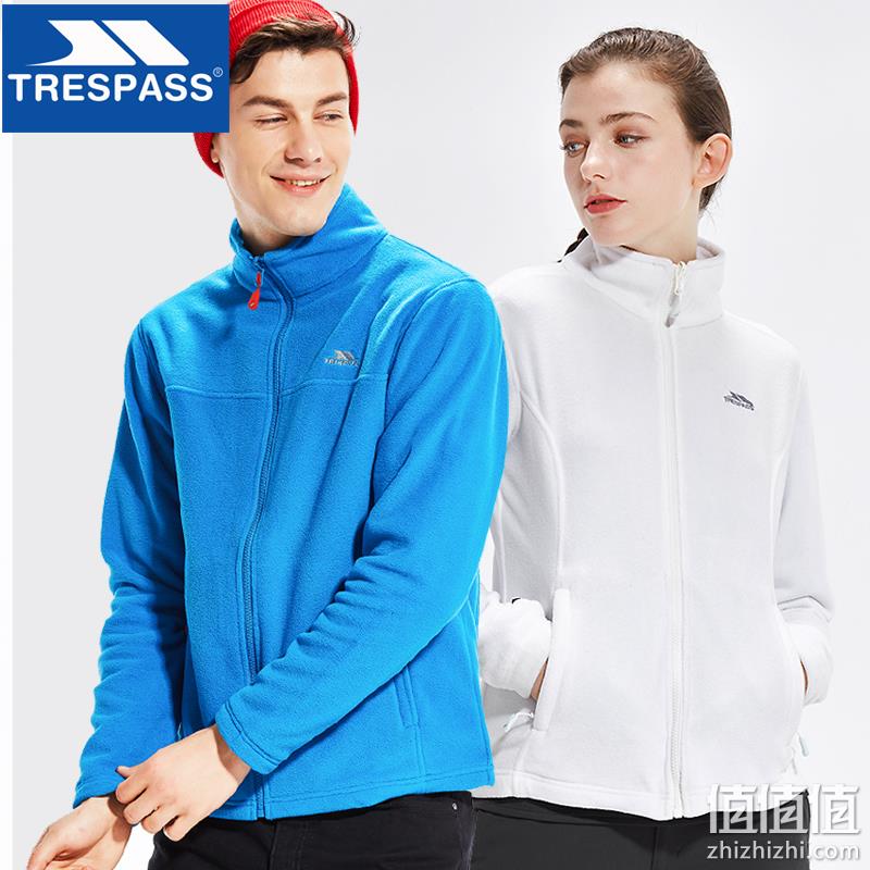 专柜款、260g抓绒 正价1.6折：Trespass 趣越 情侣款抓绒外套 多色 券后49元包邮（吊牌价299元） 值值值-买手聚集的地方