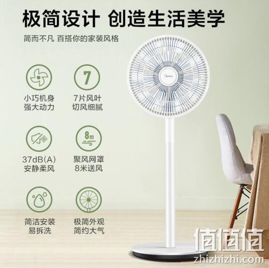 8米送风，开24小时1度电：美的 20款新品 7叶落地扇SAD30MA 券后129元包邮 值值值-买手聚集的地方