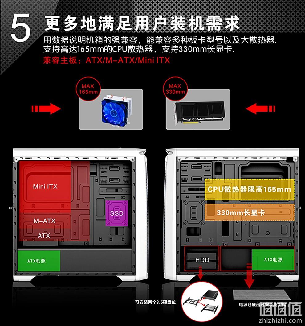模组化机箱、ATX分体：Huntkey/航嘉 暗夜猎手2 侧透主机箱 189元包邮送6个日食彩色风扇 值值值-买手聚集的地方