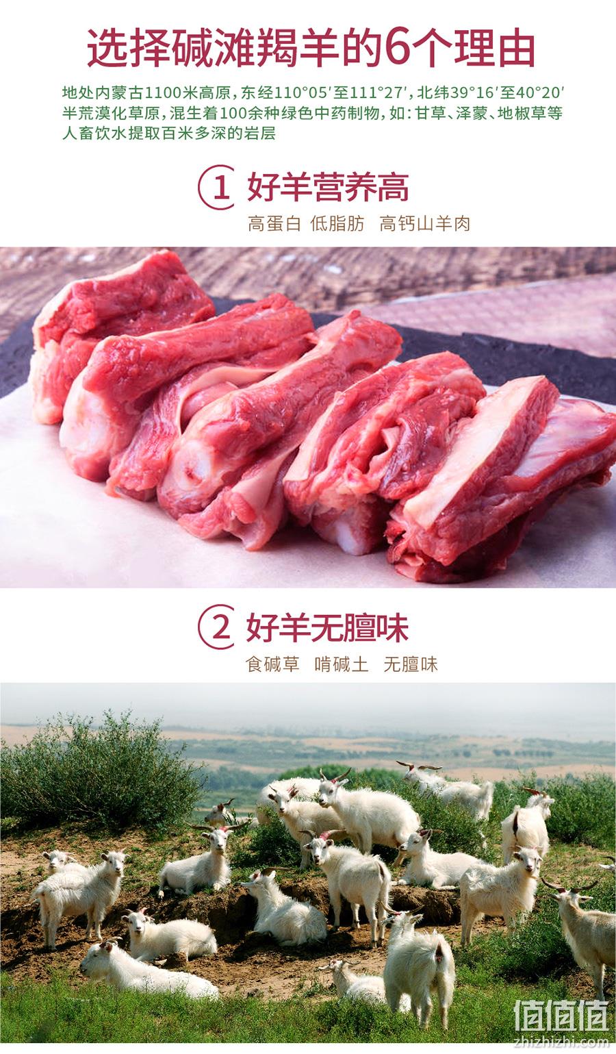 国家地标产品 无膻味：碱滩羊 山羊肉块 2斤 券后98元包邮 值值值-买手聚集的地方