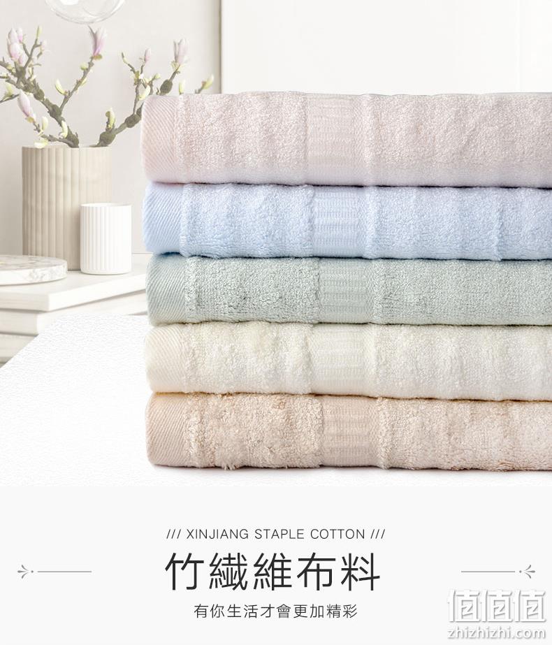 克重510g，天然抗菌自清洁：佳洁丽 加厚款竹纤维大毛巾 139x70cm 券后39.9元包邮 值值值-买手聚集的地方