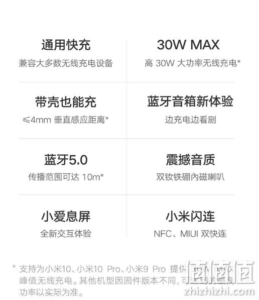 30W无线充电+蓝牙5.0：MI 小米 无线充蓝牙音箱 30W无线充电 232元包邮 值值值-买手聚集的地方