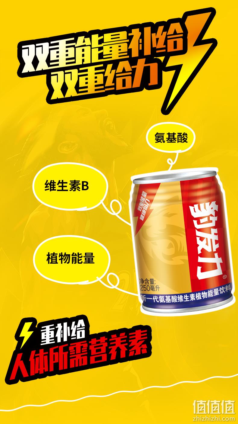 250mlx6罐 盼盼 豹发力 氨基酸维生素植物能量饮料 15.9元包邮 值值值-买手聚集的地方
