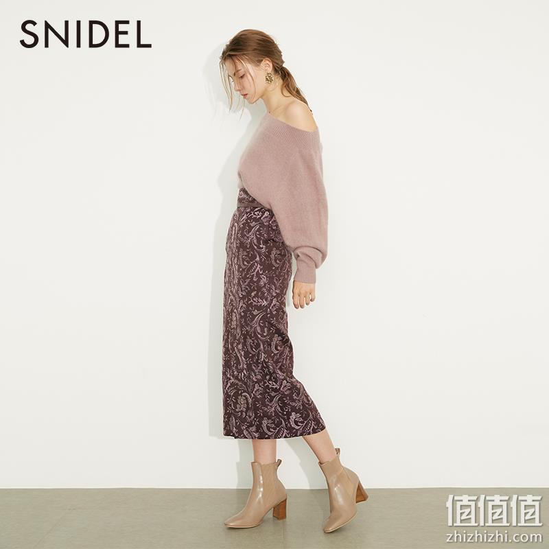 大差价！Snidel 女士一字领纯色针织毛衣 SWNT 195084 prime到手约291元（天猫602元） 值值值-买手聚集的地方