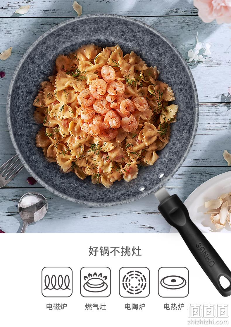 《中餐厅》同款：三禾 麦饭石不粘平底锅 28cm LJ28B1 券后89元包邮 值值值-买手聚集的地方