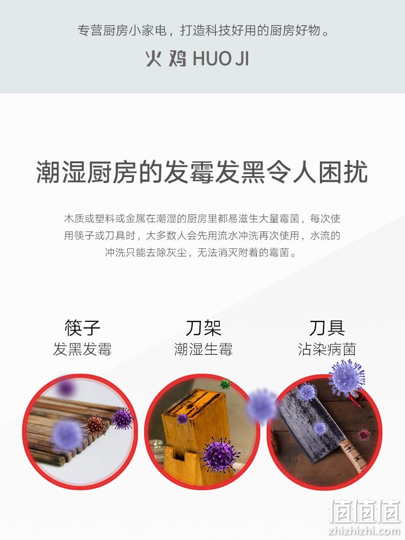 补券，老板旗下高端品牌，筷子不发霉：火鸡 智能消毒烘干刀筷架 券后259元包邮顺丰到家 值值值-买手聚集的地方