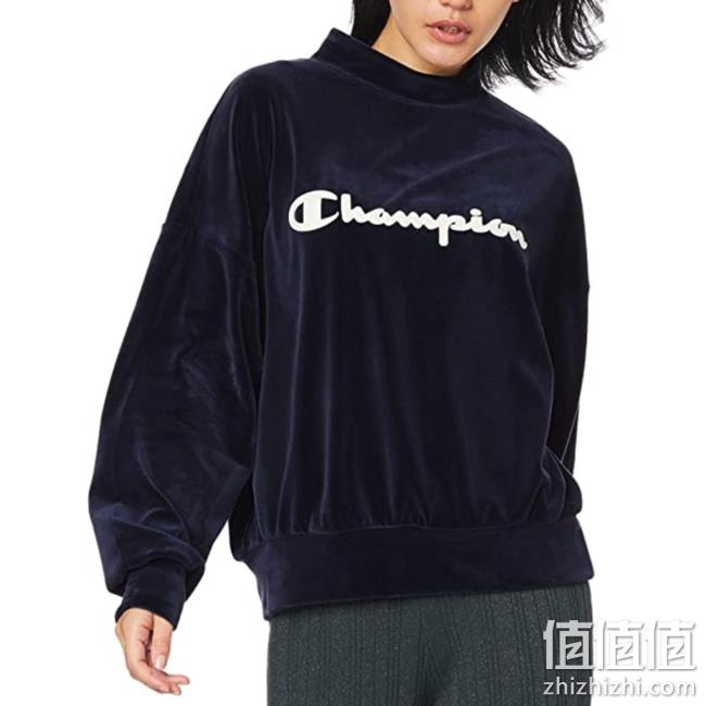日版M码：Champion 冠军牌 女士丝绒半高领卫衣 CW-QS004 prime到手约328元，可3件9折 值值值-买手聚集的地方