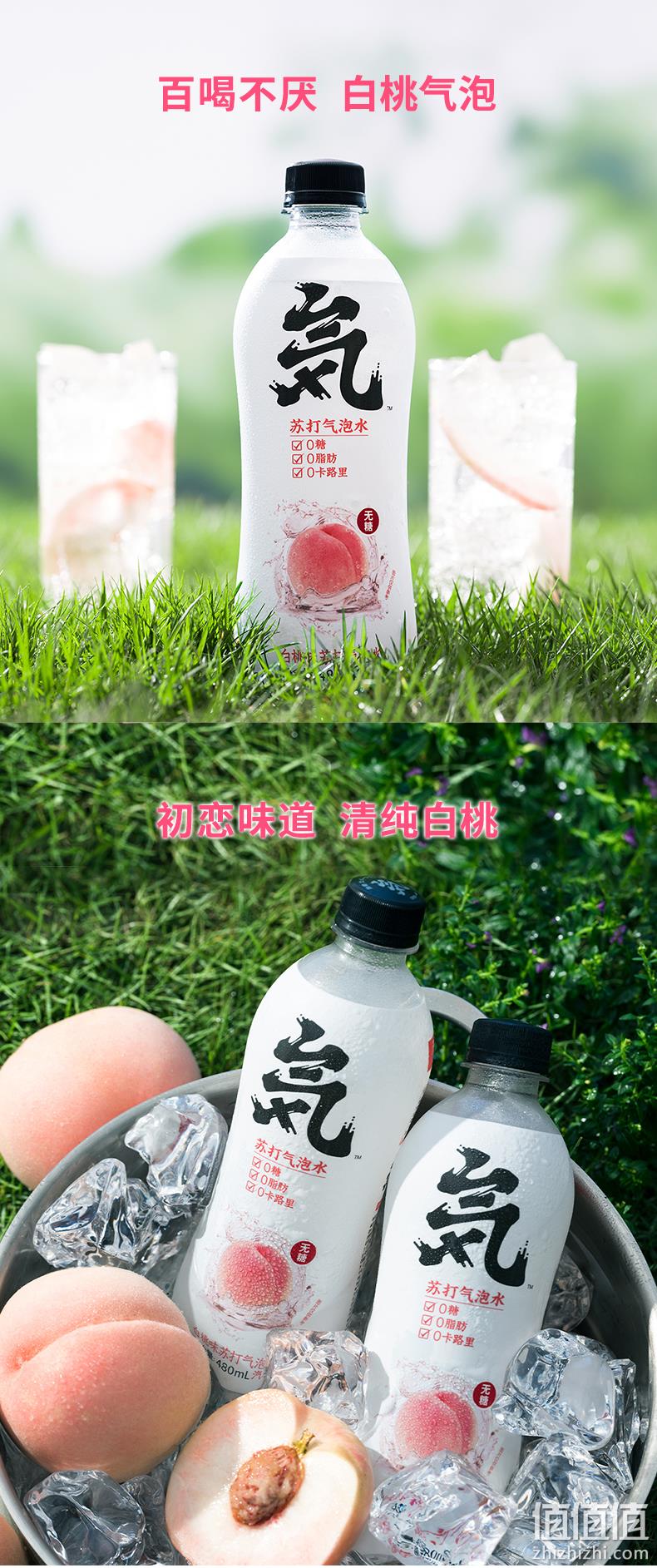 0糖0脂0卡路里、糖尿病都能喝：480mlx12瓶 元気森林 桃味苏打气泡水 57.9元包邮 值值值-买手聚集的地方