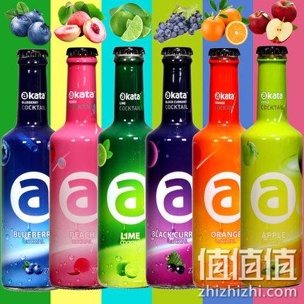 6口味，akata阿卡塔 预调鸡尾酒 275mlx6瓶 36元包邮 值值值-买手聚集的地方