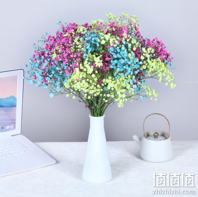 线下花都买不到，带花瓶：满天星干花 券后9.9元包邮 值值值-买手聚集的地方