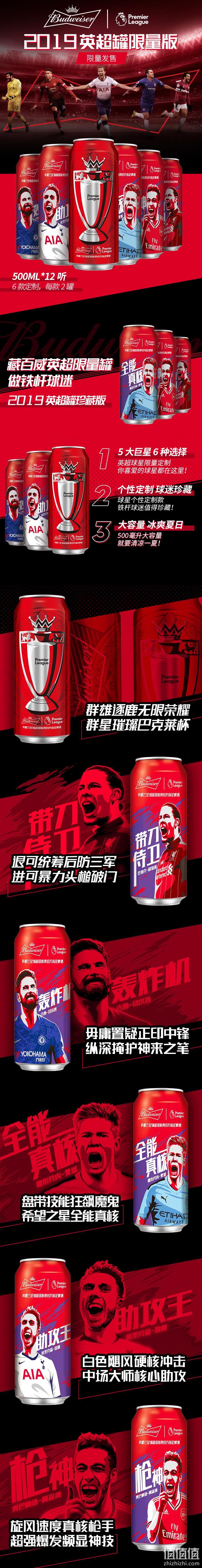 2019英超限量版：百威 啤酒 500mlx12听 券后69元包邮（上次79元） 值值值-买手聚集的地方